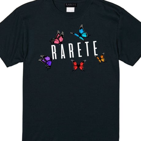 RARETE (ラルテ) 蝶々 Logo Tシャツ ブラック