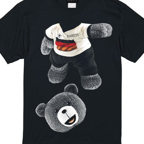 RARETE (ラルテ)   テディベア サッカー (グレイ)  Tシャツ ブラック