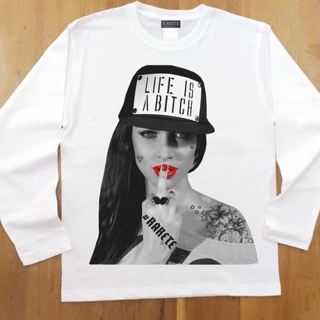 RARETE (ラルテ) LIFE IS ABXXXX  ホワイト  長袖Tシャツ