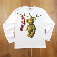 RARETE (ラルテ)  洗濯された！ テディベア   ホワイト  長袖Tシャツ