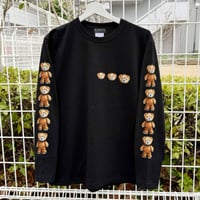 RARETE (ラルテ) テディベア 8bit 首取れた 増量中だよ！　長袖Tシャツ ブラック　ロンT