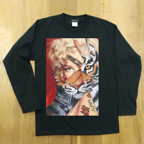 RARETE (ラルテ) マリリンモンロー トラ  ブラック  長袖Tシャツ