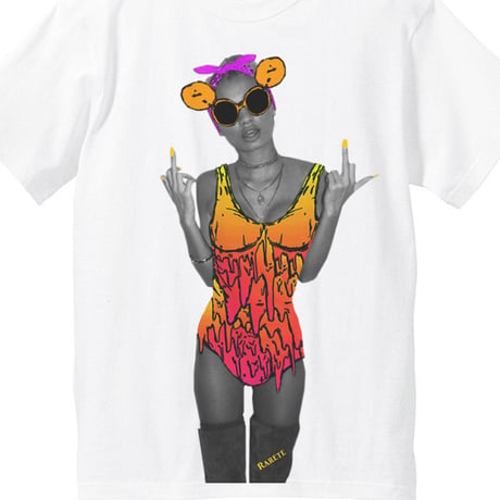 RARETE (ラルテ)    Pia ペンキ イエロー Tシャツ  ホワイト