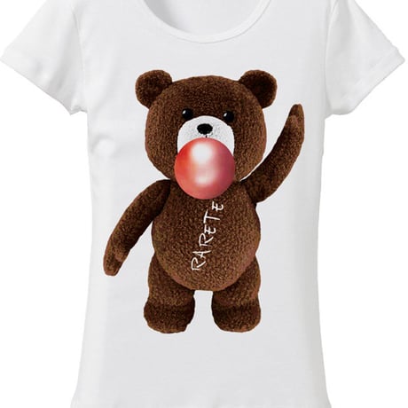 RARETE (ラルテ)   テディベア ガム 茶色 Tシャツ Tシャツ  ホワイト  星柄 star (レディース）