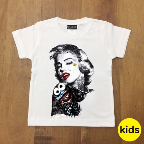 RARETE (ラルテ) マリリン モンロー クッキーモンスター  Tシャツ ホワイト 星柄 star （Kids）