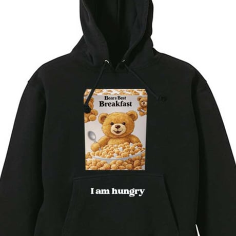 RARETE (ラルテ)  テディベア 朝食シリアル I am hungry パーカー