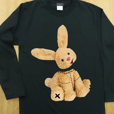 RARETE (ラルテ)  ウサギ も 首取れた！ 長袖Tシャツ ブラック