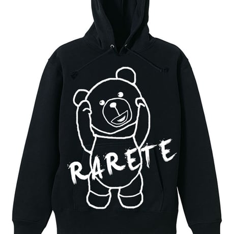 RARETE (ラルテ) 首取れた アウトライン   パーカー ブラック   (裏パイル)