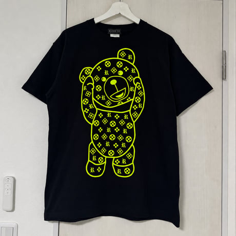 RARETE (ラルテ) テディベア Teddy bear モノグラム Tシャツ ネオンイエロー 蛍光イエロー