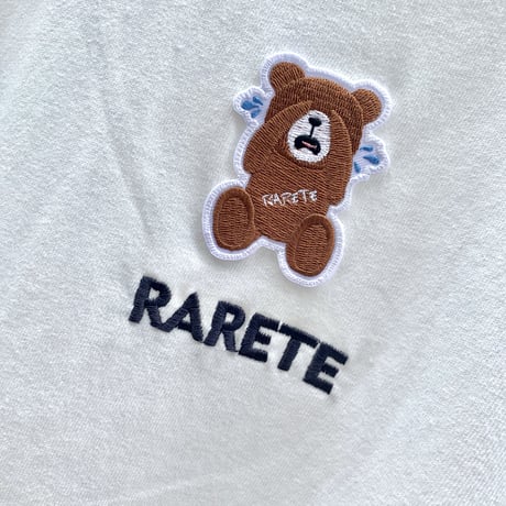 RARETE (ラルテ)  泣いちゃった 刺繍 Tシャツ ホワイト
