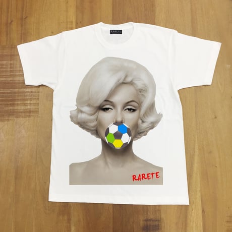 RARETE (ラルテ)   マリリンモンロー サッカー ボール  Tシャツ  ホワイト  星柄 star