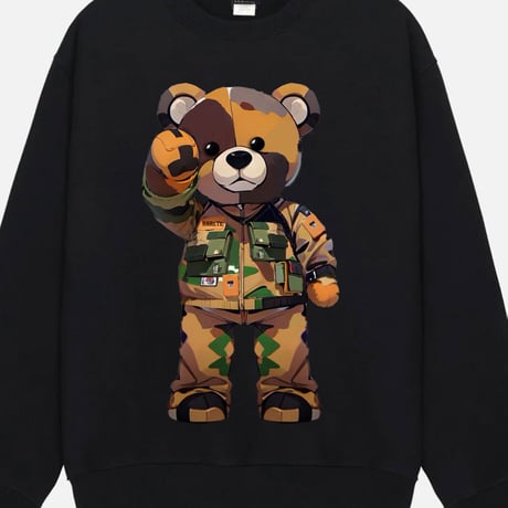 RARETE (ラルテ) テディベア Teddy bear 迷彩  camouflage スエット トレーナー