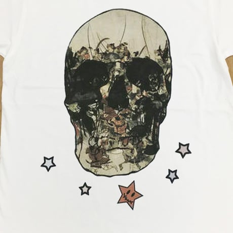 RARETE (ラルテ)  入手困難  ドクロ スカル 戦国   侍  Tシャツ ホワイト  星柄 star