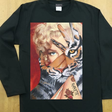 RARETE (ラルテ) マリリンモンロー トラ  ブラック  長袖Tシャツ