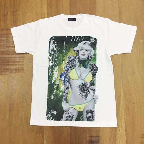 RARETE (ラルテ)   マリリンモンローブラジル 国旗  Tシャツ ホワイト  星柄 star