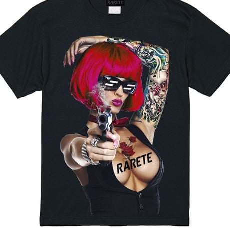 RARETE (ラルテ)  Red hair tattoo   Tシャツ ブラック