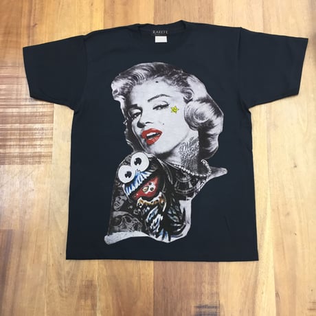 RARETE (ラルテ)   マリリン モンロー クッキーモンスター Tシャツ  ブラック  Tシャツ 星柄 star