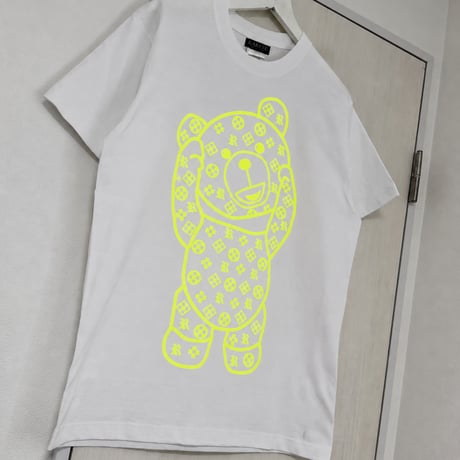 RARETE (ラルテ) テディベア Teddy bear モノグラム Tシャツ ネオンイエロー 蛍光イエロー