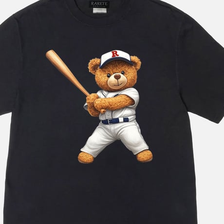 RARETE (ラルテ) テディベア teddy bear 野球 baseball 素振り Tシャツ