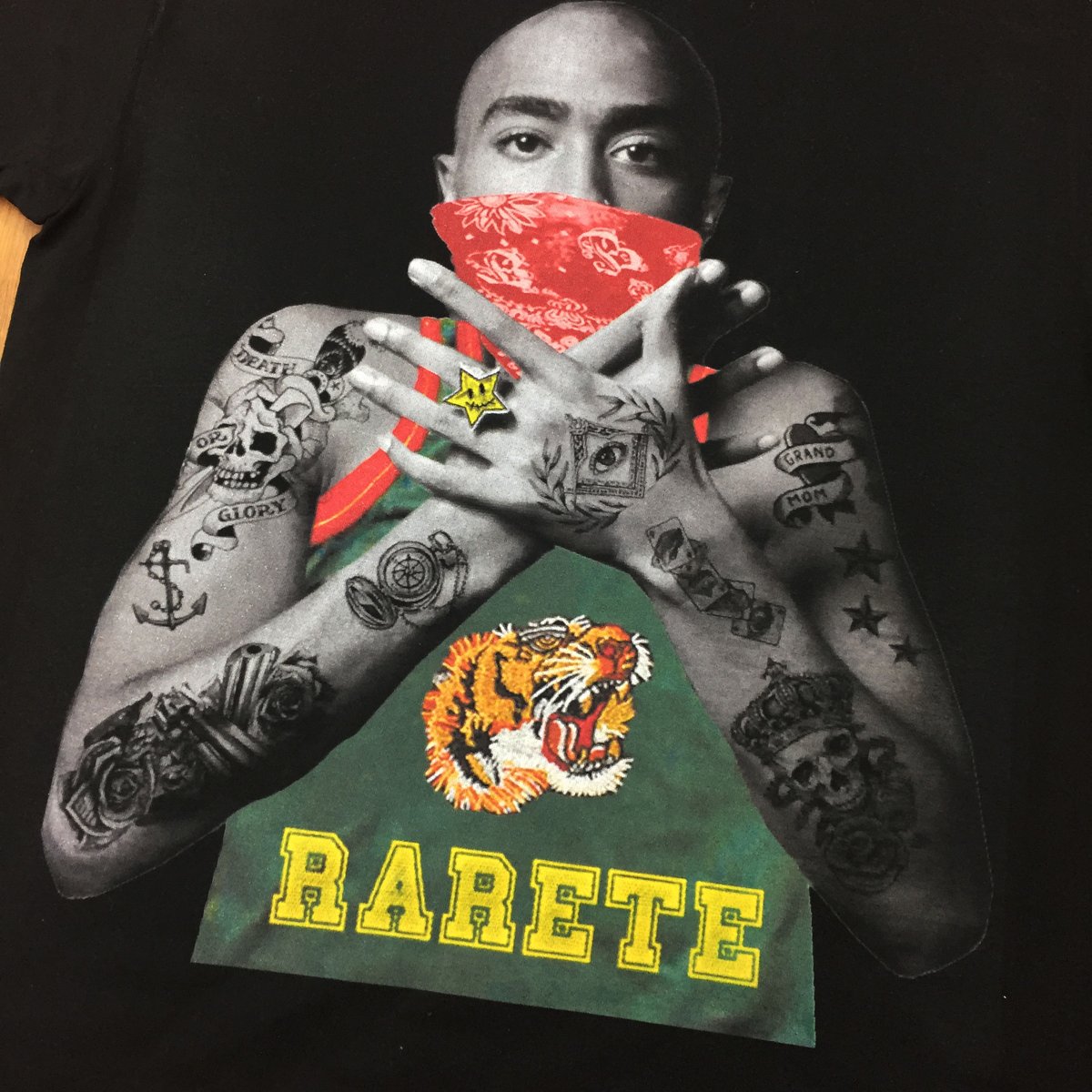 超ビッグサイズ ルード系 ワル 不良 2PAC ロンT タトゥー tattoo
