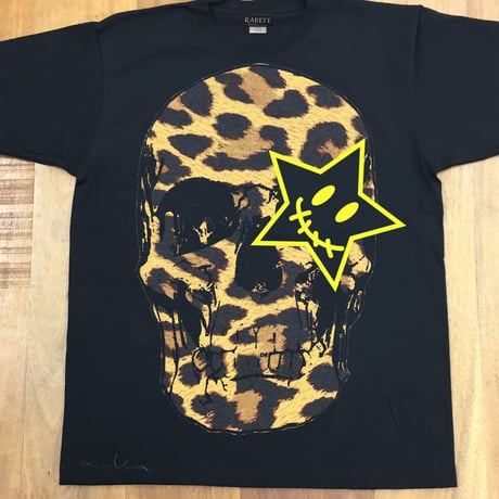 RARETE (ラルテ)    ヒョウ柄 ドクロ スカル  Tシャツ  ブラック  星柄
