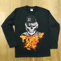 RARETE (ラルテ)  マリリンモンロー キャップ 炎 ドクロ　ブラック  長袖Tシャツ