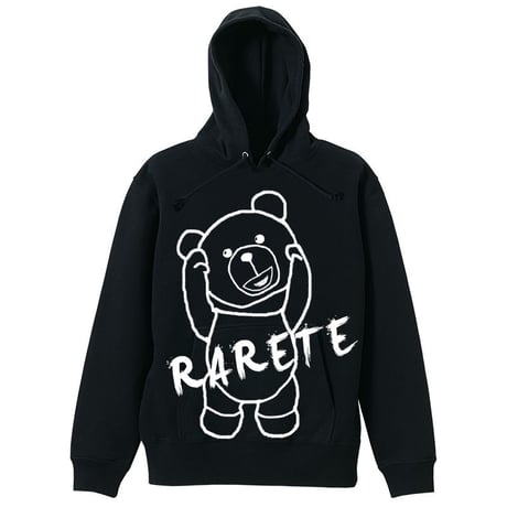 RARETE (ラルテ) 首取れた アウトライン   パーカー ブラック   (裏パイル)