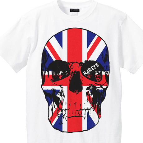 RARETE (ラルテ)   ドクロ スカル イギリス国旗   Tシャツ ホワイト