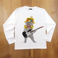 RARETE (ラルテ)  猫 ギター  ホワイト  長袖Tシャツ