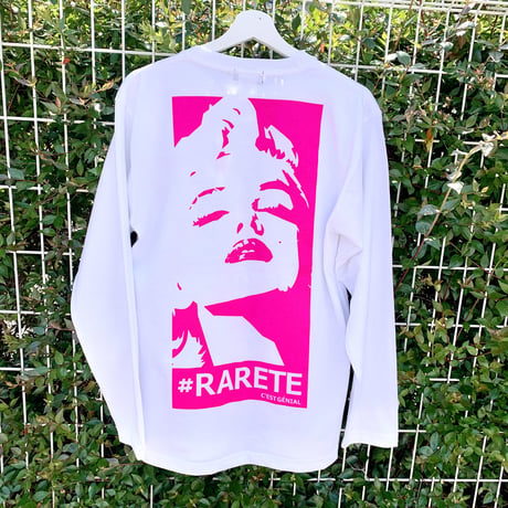 RARETE (ラルテ)  マリリンモンロー 蛍光 ピンク  ホワイト  長袖Tシャツ