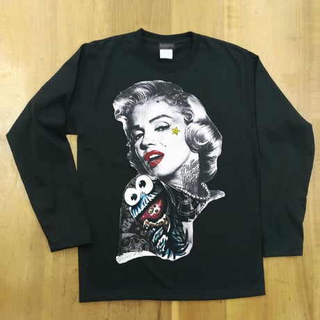 RARETE (ラルテ) マリリンモンロー クッキーモンスター ブラック  長袖 Tシャツ