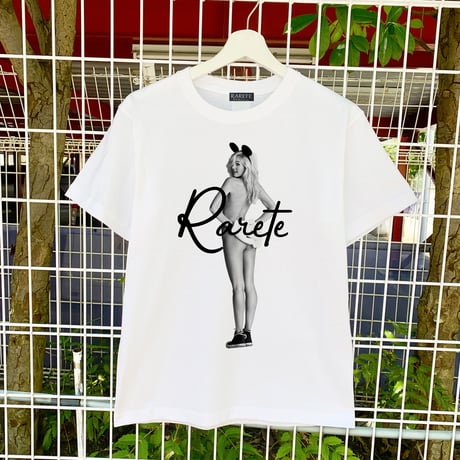 RARETE (ラルテ)  Girl glove  logo Tシャツ ホワイト