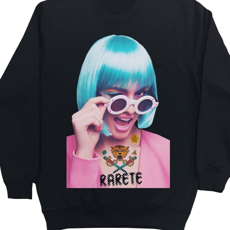 RARETE (ラルテ)   ウインク サングラス GIRL   スエット   ブラック  星柄 star（裏パイル)