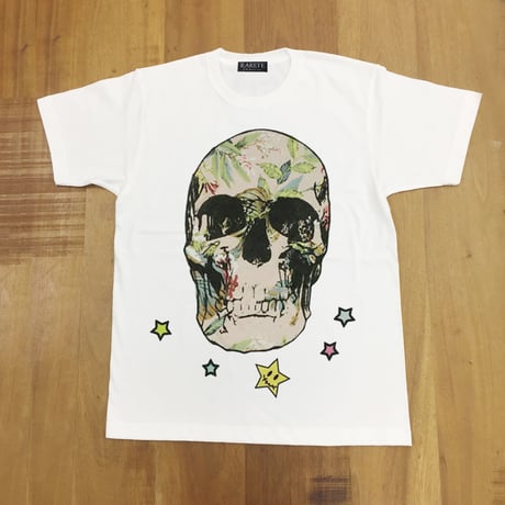 RARETE (ラルテ)  入手困難  ドクロ スカル 花柄   Tシャツ ホワイト  星柄 star