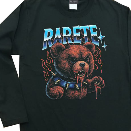 RARETE (ラルテ) Teddy bear 首輪 炎 Tシャツ ロンT ロングスリーブ