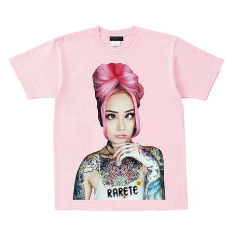 RARETE (ラルテ)    girl　Eye　Tatoo　Tシャツ  ライトピンク
