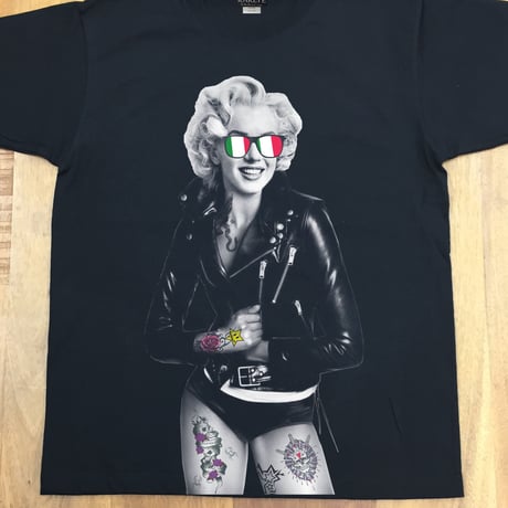 RARETE (ラルテ)    マリリン モンロー ライダースジャケット イタリア Tシャツ  ブラック  星柄