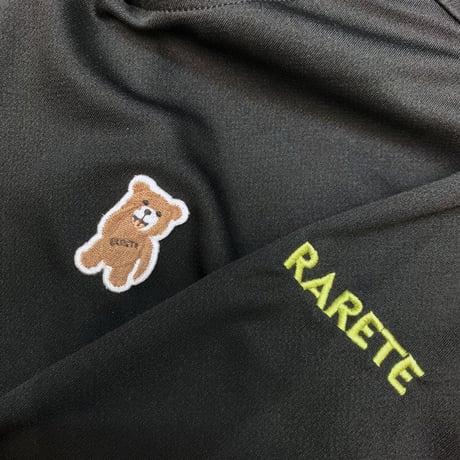 RARETE (ラルテ) ZIP あっかんべー 刺繍  パーカー ブラック