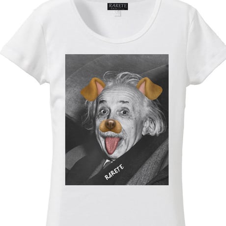 RARETE (ラルテ)   アインシュタイン アプリ  Tシャツ  ホワイト  星柄 star (レディース）