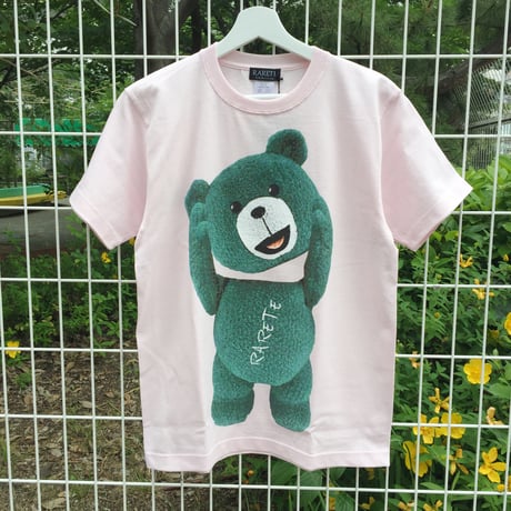 RARETE (ラルテ)    テディベア　首とれた！　（ミドリ）　Tシャツ  ライトピンク