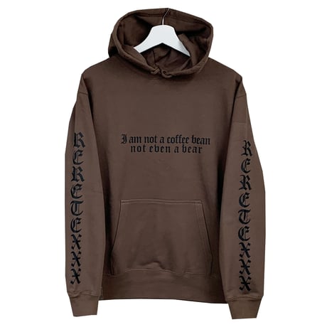RARETE (ラルテ)    I am not a coffee bean not even a bear　Raretexxx パーカー ダークブラウン