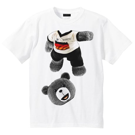 RARETE (ラルテ)   テディベア サッカー （グレイ）  Tシャツ ホワイト