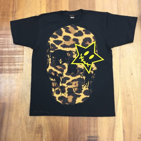 RARETE (ラルテ)    ヒョウ柄 ドクロ スカル  Tシャツ  ブラック  星柄