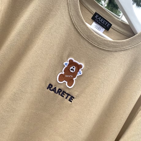 RARETE (ラルテ)  泣いちゃった 刺繍 Tシャツ サンドカーキ
