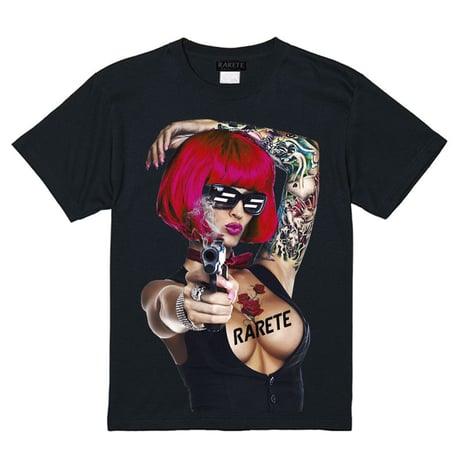 RARETE (ラルテ)  Red hair tattoo   Tシャツ ブラック