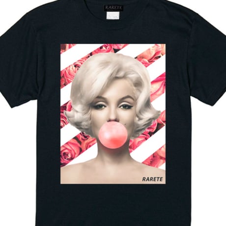 RARETE (ラルテ) マリリンモンロー バラ ガム  Tシャツ ブラック