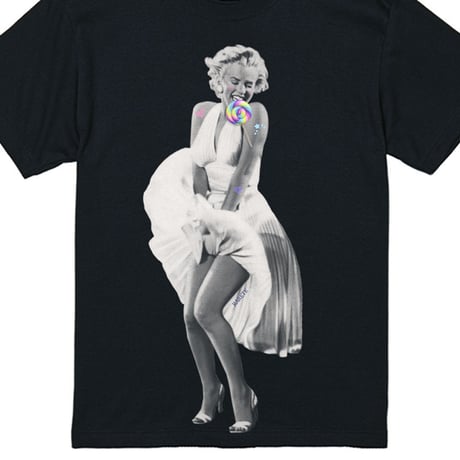 RARETE (ラルテ)    マリリンモンロー white ドレス キャンディー  Tシャツ  ブラック