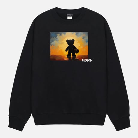 RARETE (ラルテ) Teddy bear　silhouette　basketball テディベア シルエット　バスケ スエット トレーナー 油絵