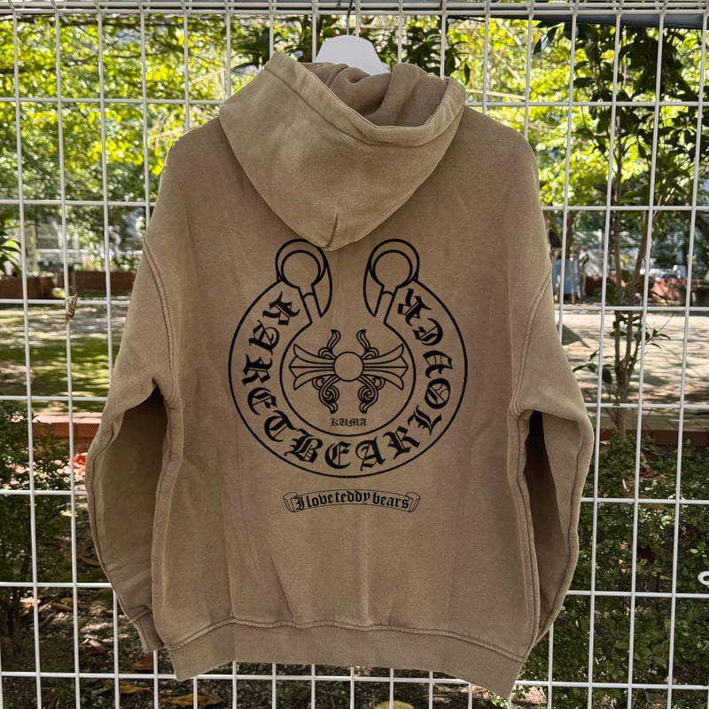 RARETE (ラルテ) KUMA エンブレム ビンテージ 染め パーカー ブラウン