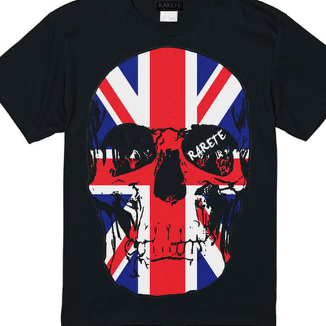 RARETE (ラルテ)   ドクロ スカル イギリス国旗   Tシャツ ブラック